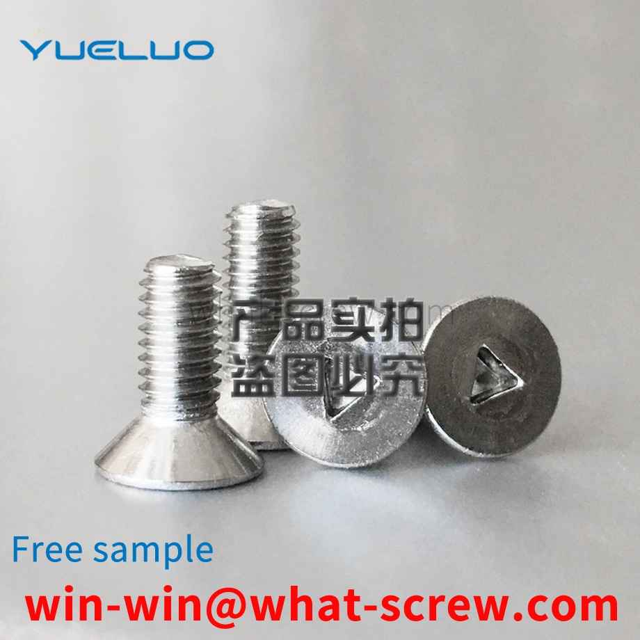 Anti-removal screw with triangular groove