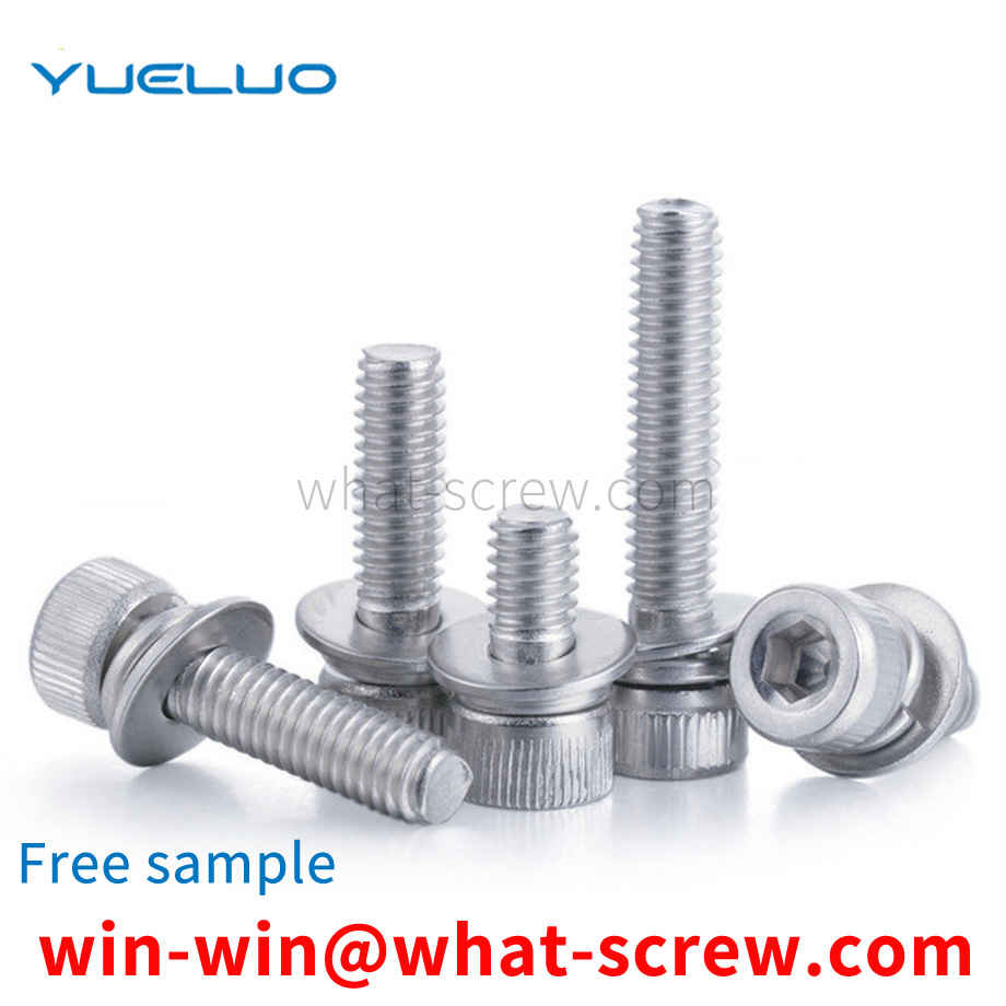 Screw with flat spring washer